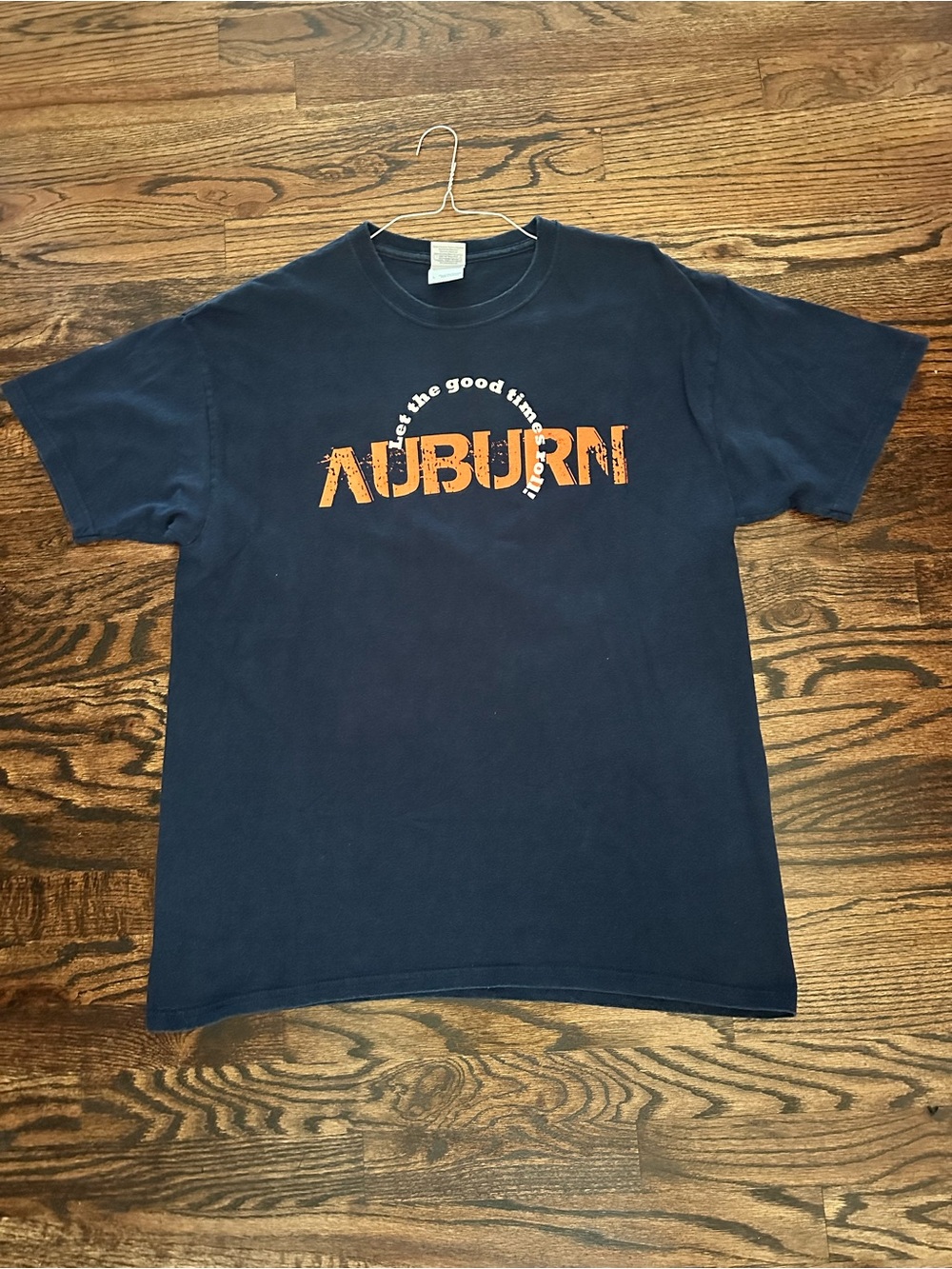 Gildan Navy Short-Sleeve Tee with Orange Auburn Graphic - Picture 2 of 7